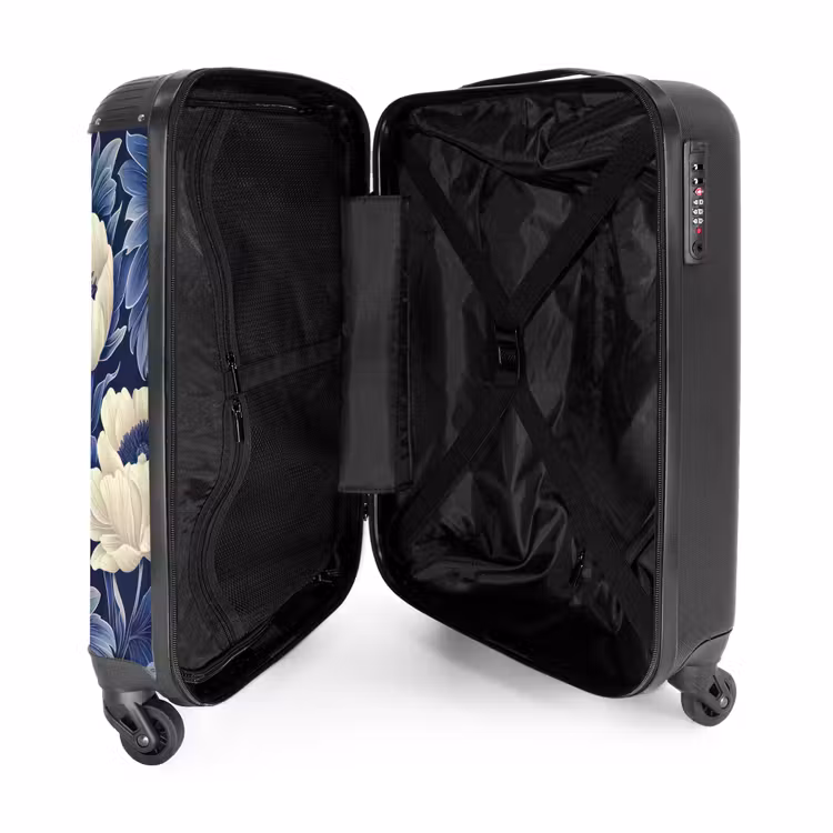 Suitcase - Vintage flowers - Blue — 4