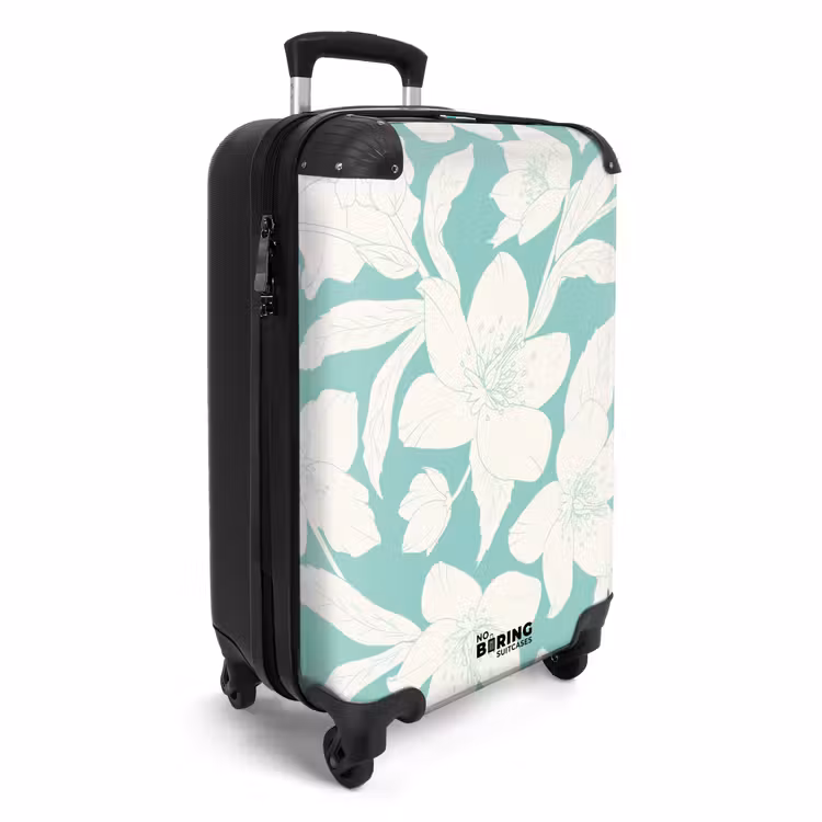 Suitcase - Vintage flowers - Light blue — 2