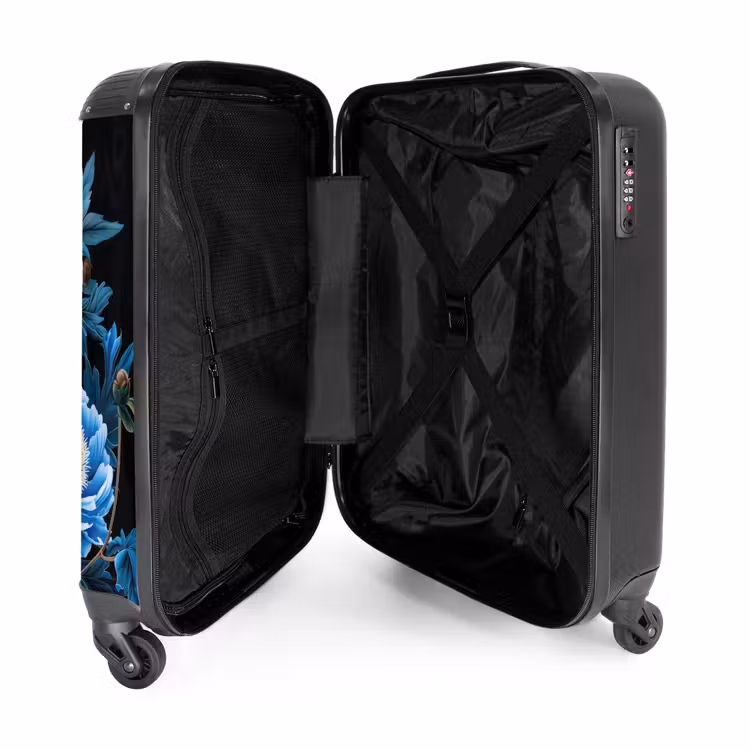 Suitcase - Vintage flowers - Peonies blue — 4