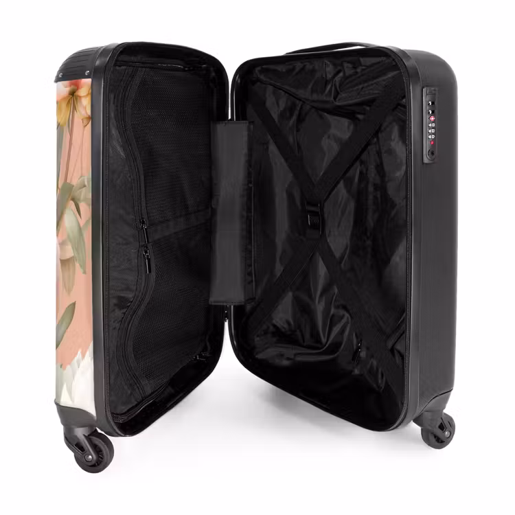 Suitcase - Vintage flowers - Peonies soft pink — 4