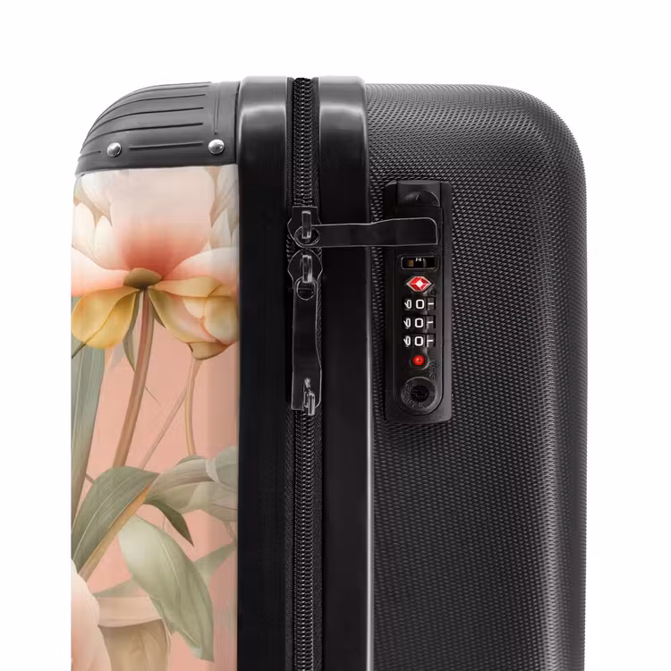 Suitcase - Vintage flowers - Peonies soft pink — 5