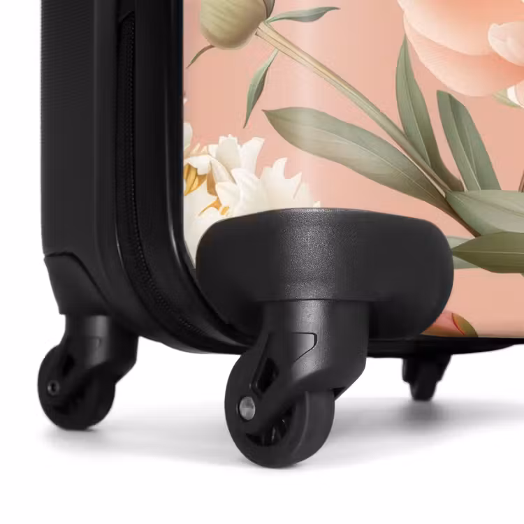 Suitcase - Vintage flowers - Peonies soft pink — 6