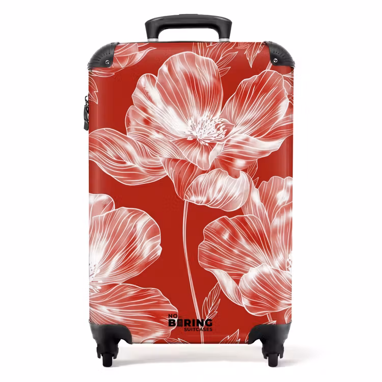 Suitcase - Vintage flowers - Red — 1