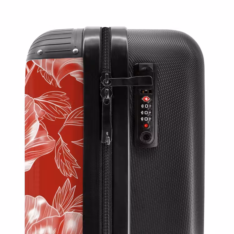 Suitcase - Vintage flowers - Red — 5