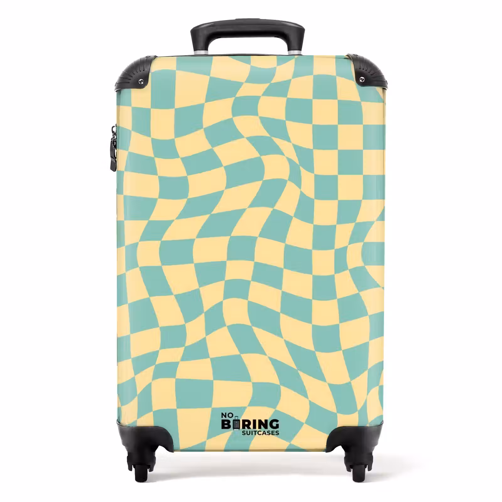 Suitcase - Squares - Green/yellow waves — 1