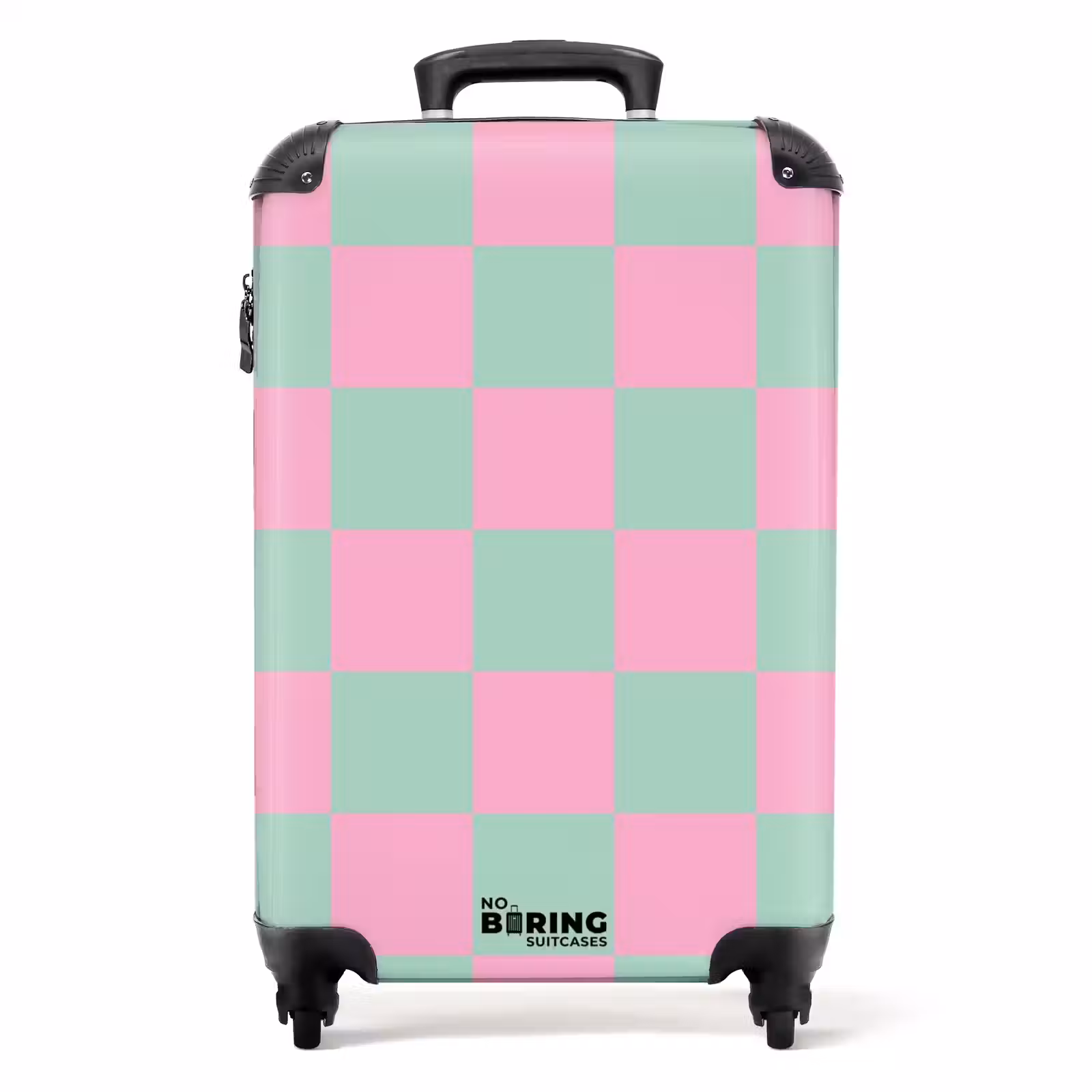 Suitcase - Squares - Pink/Mint Blue — 1