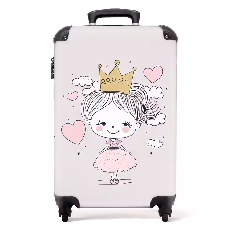 Suitcase - Little princess with hearts — 1