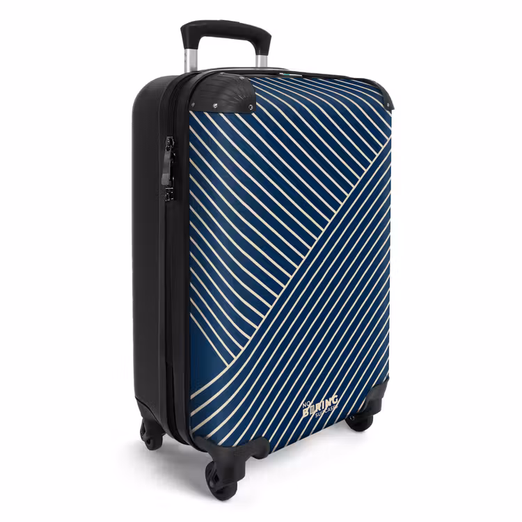 Suitcase - Modern line art blue — 2