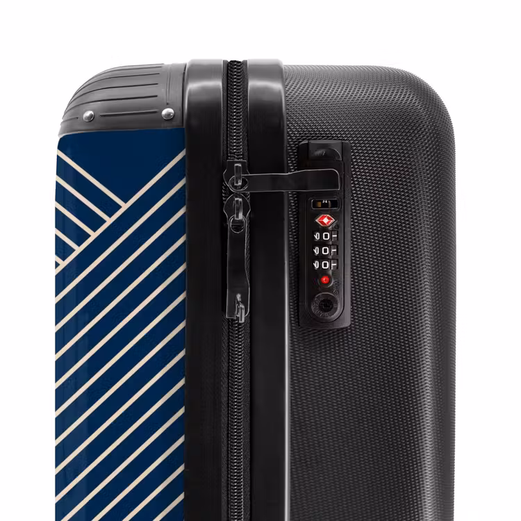 Suitcase - Modern line art blue — 5