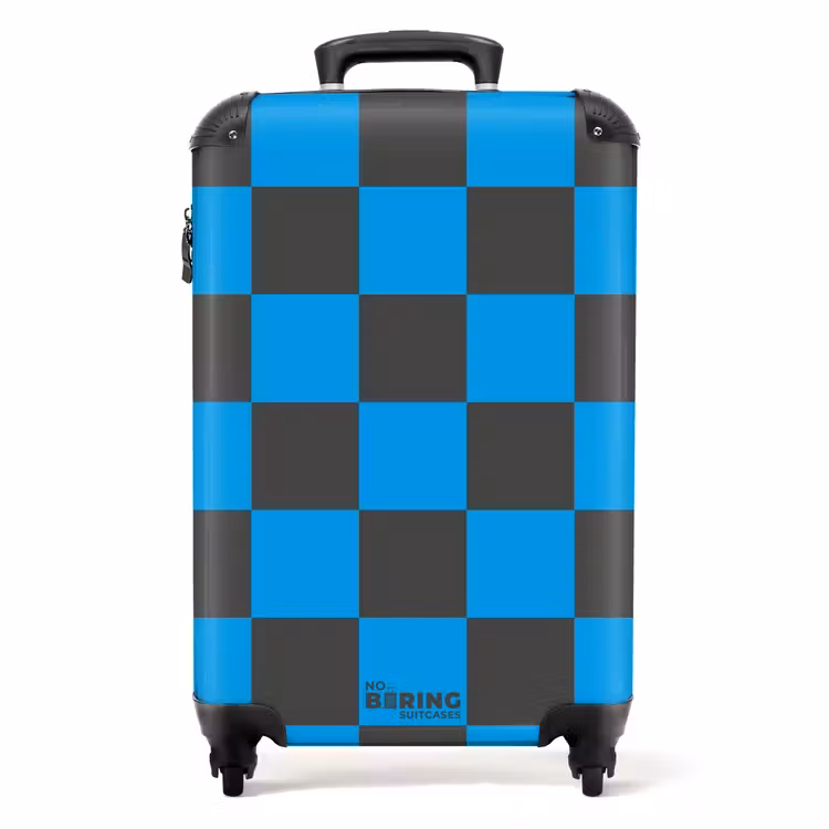 Suitcase - Squares - Black/Blue — 1
