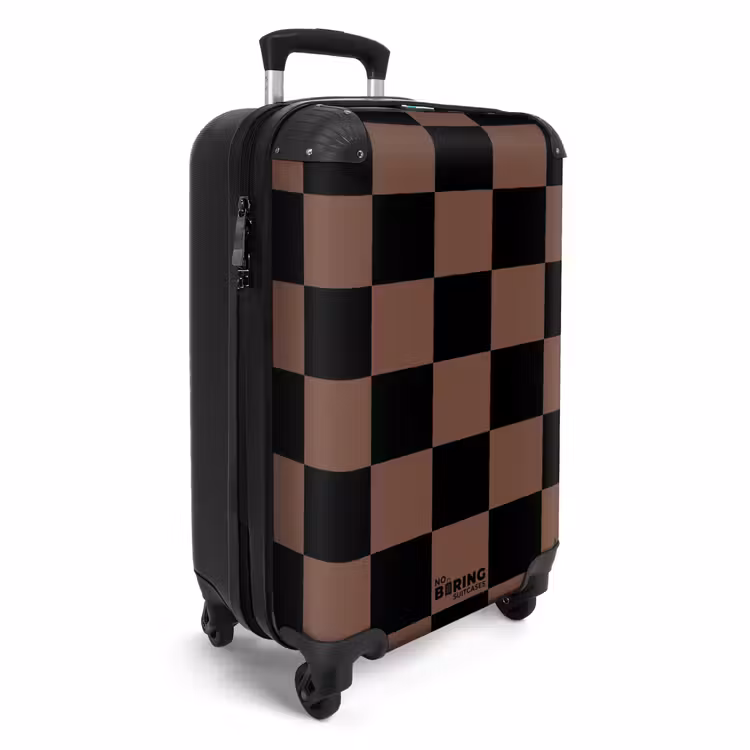Suitcase - Squares - Black/Brown — 2