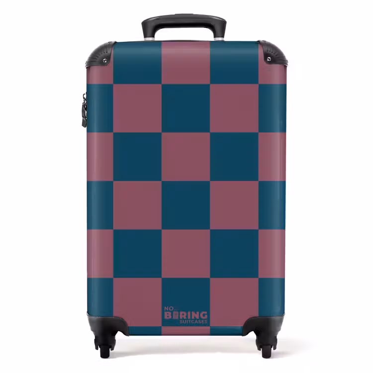Suitcase - Squares - Blue/Red — 1