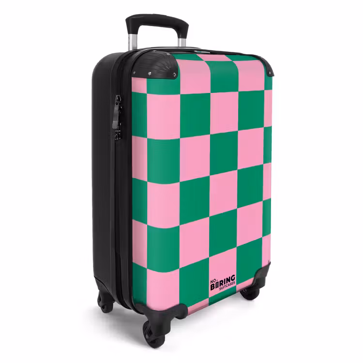 Suitcase - Squares - Green/pink — 2