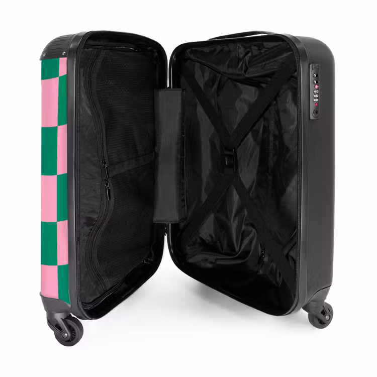 Suitcase - Squares - Green/pink — 4