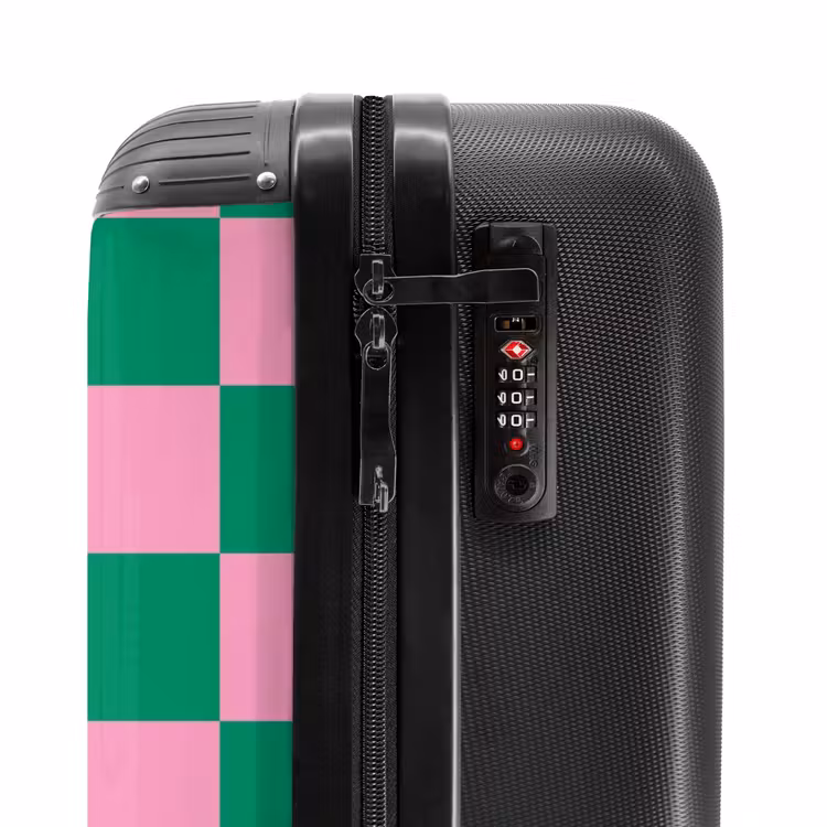 Suitcase - Squares - Green/pink — 5