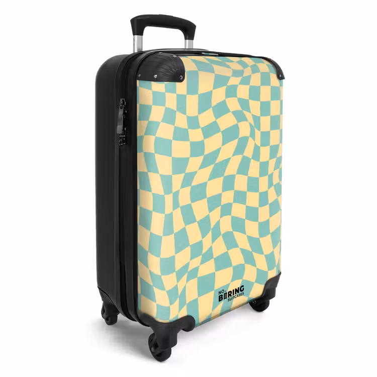 Suitcase - Squares - Green/yellow waves — 2