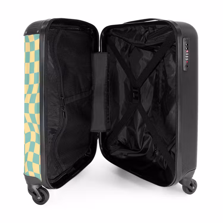 Suitcase - Squares - Green/yellow waves — 4