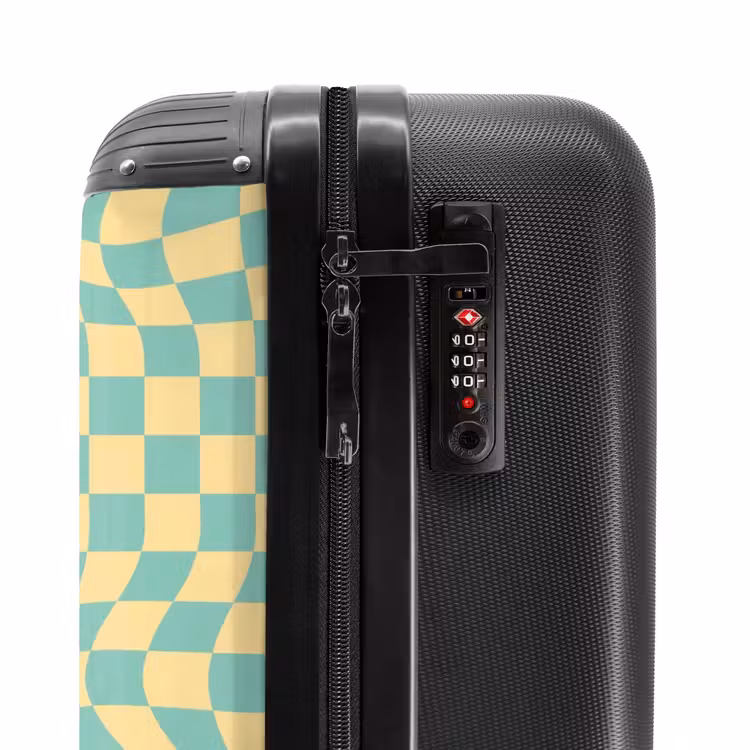 Suitcase - Squares - Green/yellow waves — 5