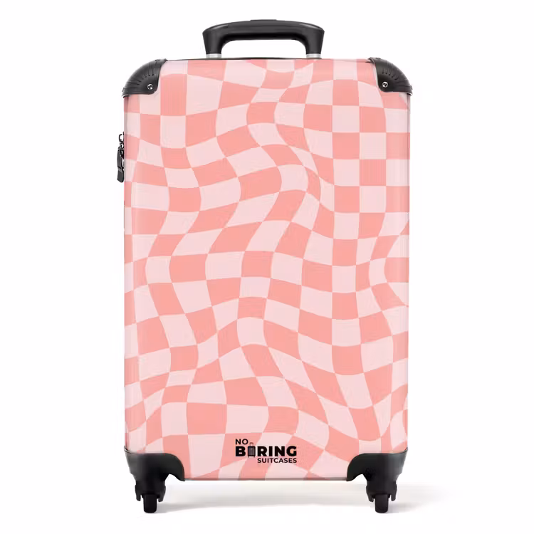 Suitcase - Squares - Pink waves — 1