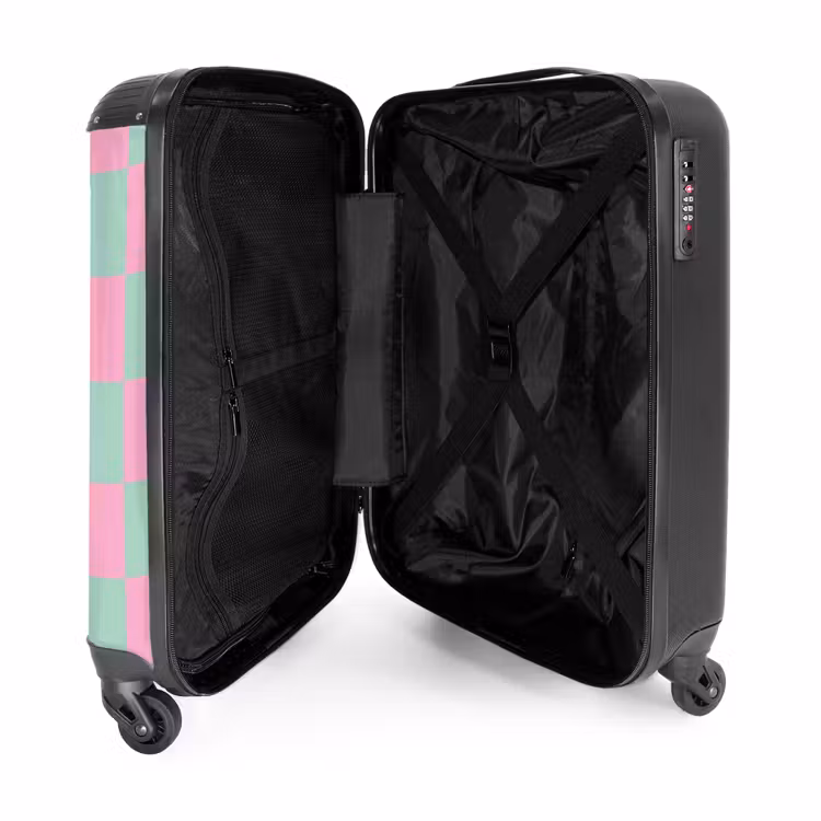 Suitcase - Squares - Pink/Mint Blue — 4