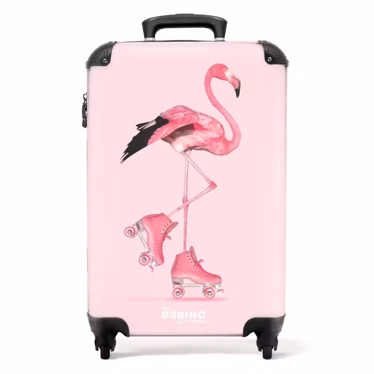 Suitcase - Pink roller flamingo — 1