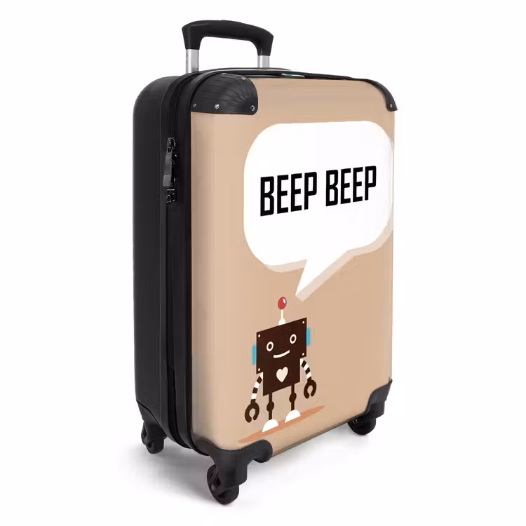 Suitcase - Talking robot beige — 2
