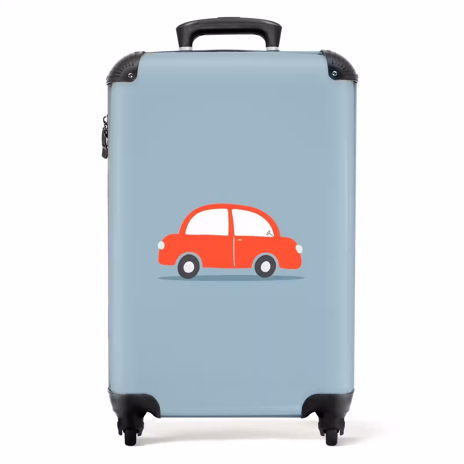 Suitcase - Red car blue background — 1