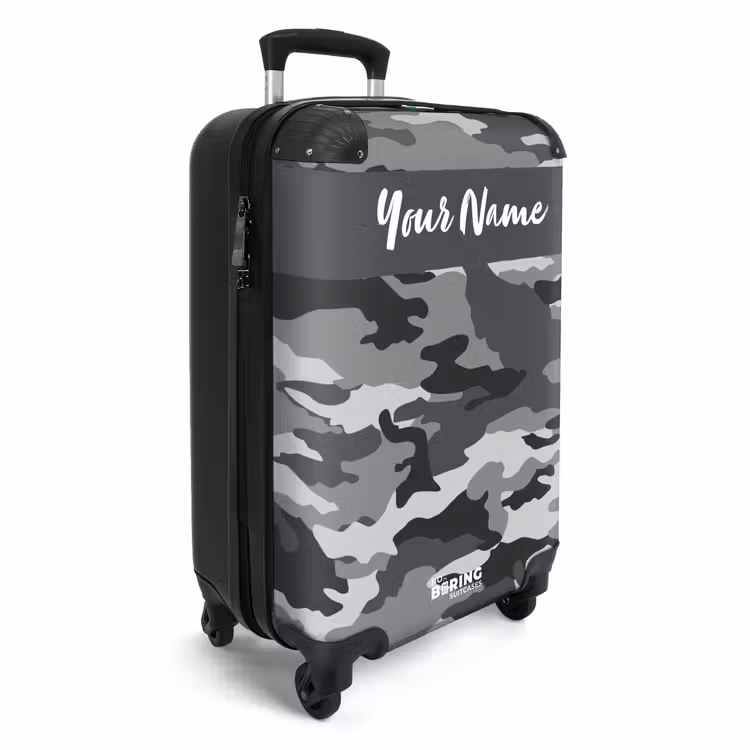 Suitcase with name - Camo Gray — 2