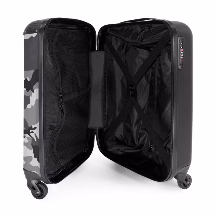 Suitcase with name - Camo Gray — 5