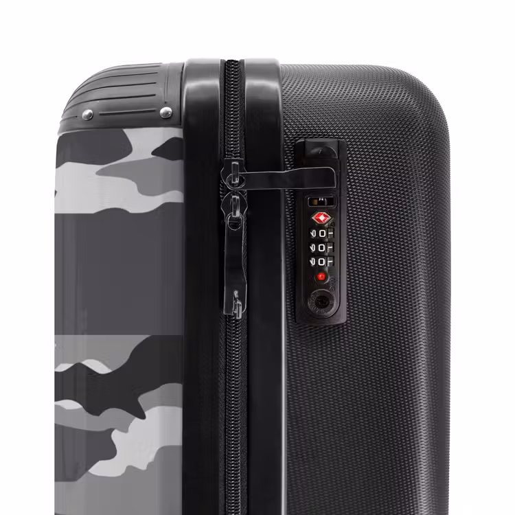 Suitcase with name - Camo Gray — 6
