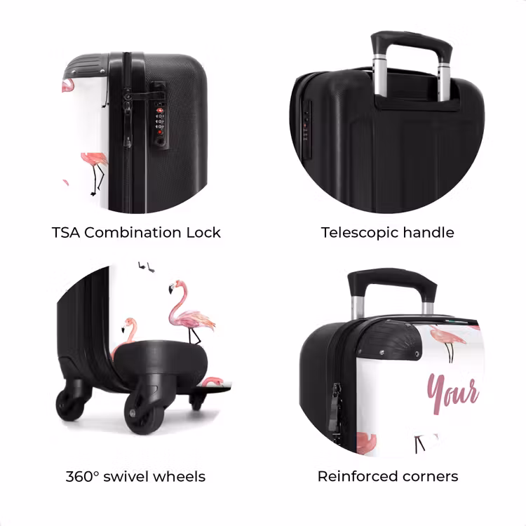 Suitcase with name - Flamingo party — 8