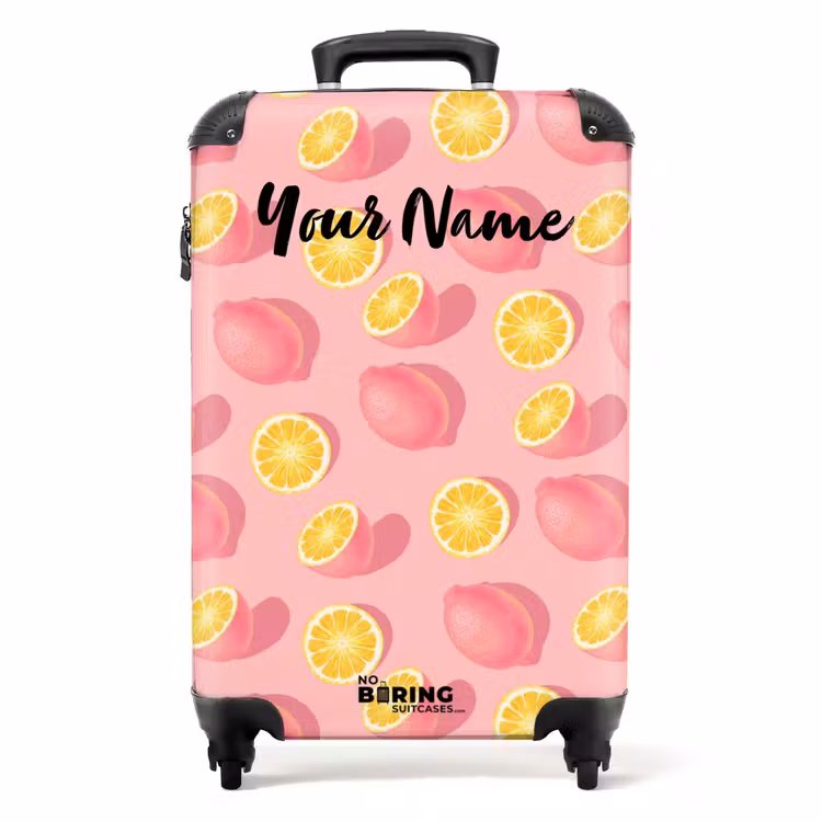 Suitcase with name - Pink limoncello — 1