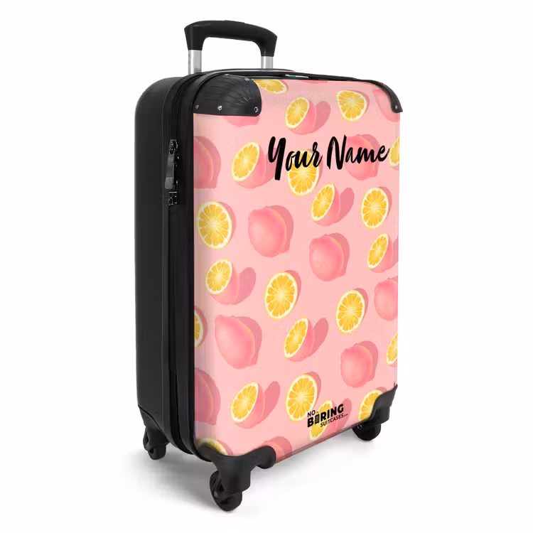 Suitcase with name - Pink limoncello — 2