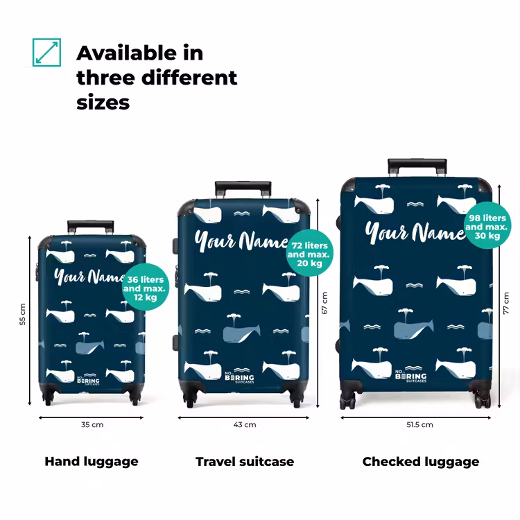 Suitcase with name - Whale World — 3