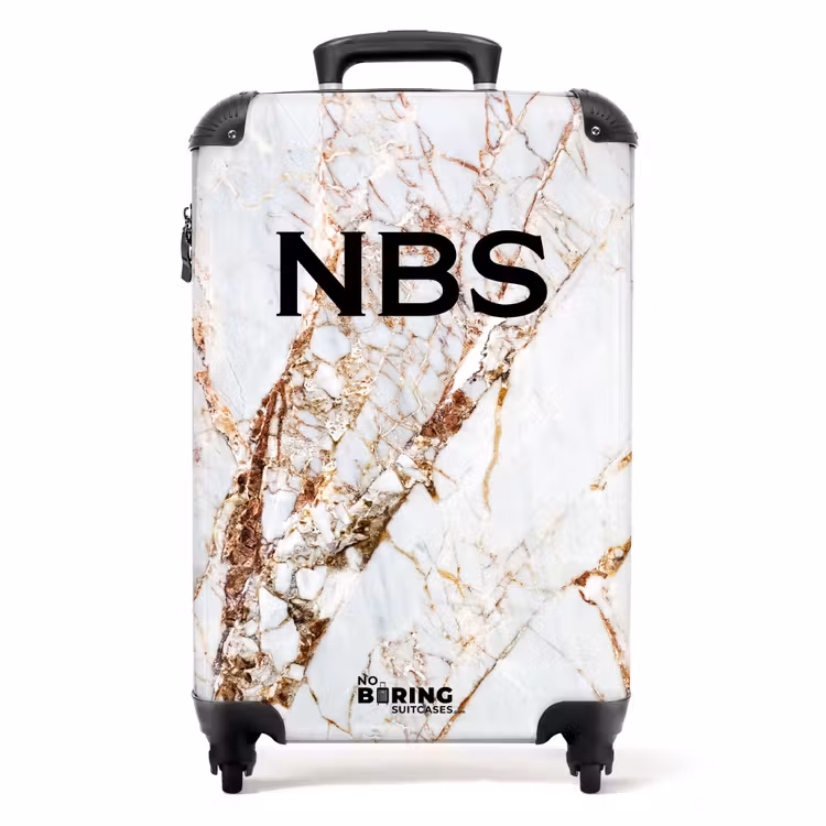 Suitcase - White marble with golden veins — 1