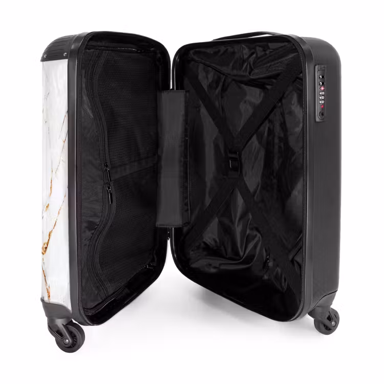 Suitcase - White marble with golden veins — 2