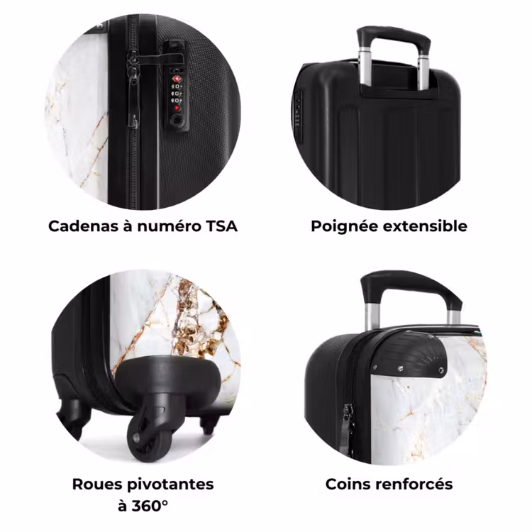 Suitcase - White marble with golden veins — 7