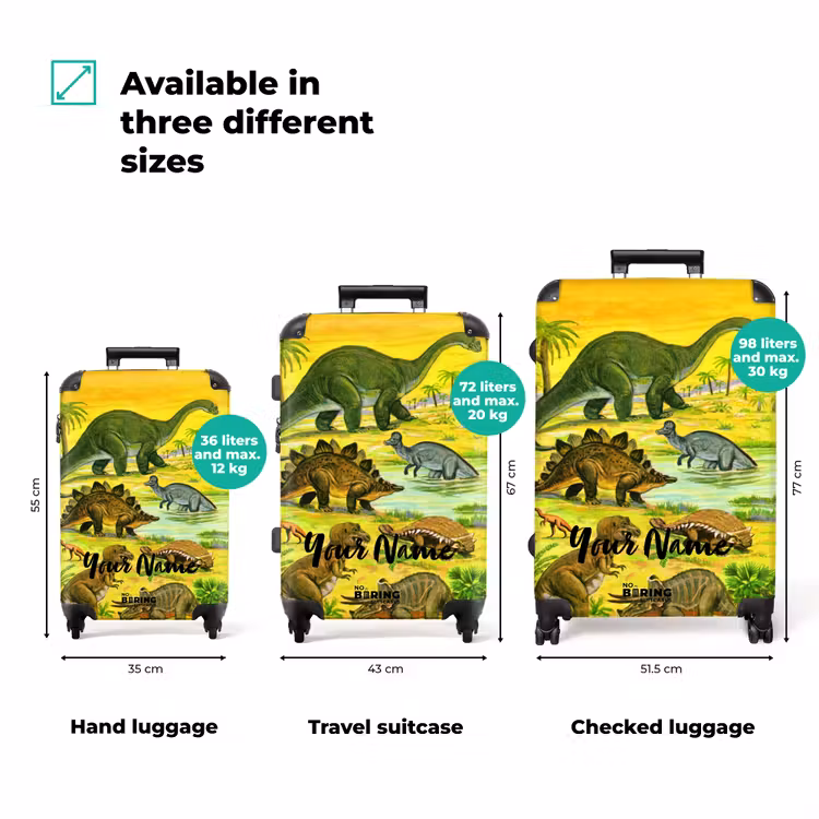 Suitcase with name - Dinosaur in Dinosaurland — 3
