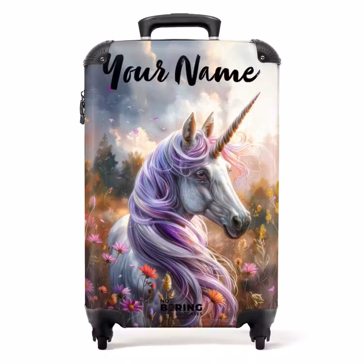Suitcase with name - Lavender spring horn — 1