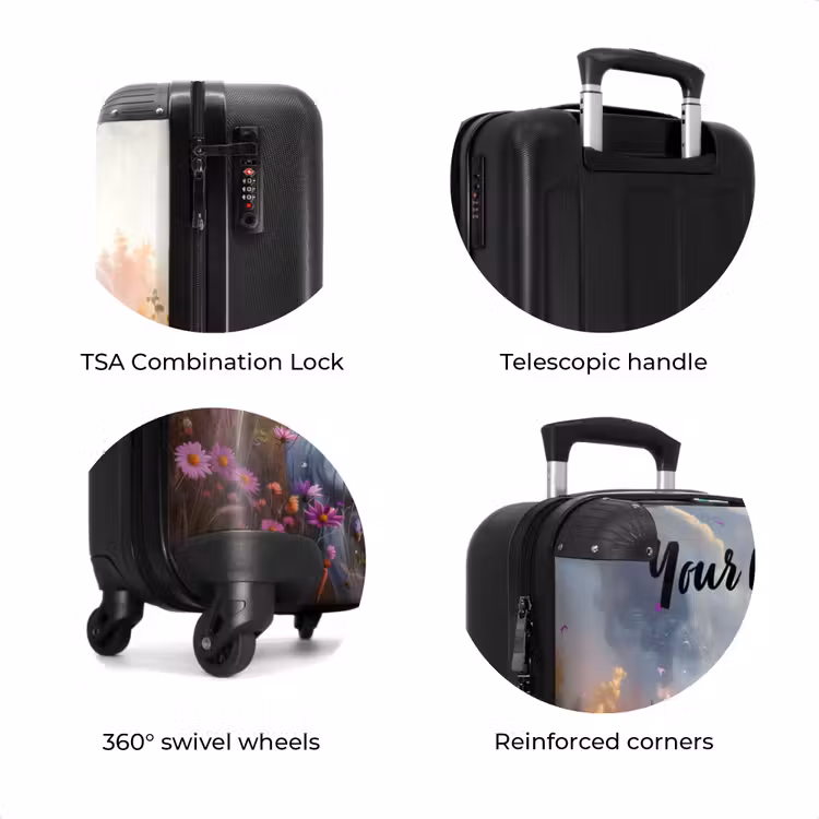 Suitcase with name - Lavender spring horn — 8
