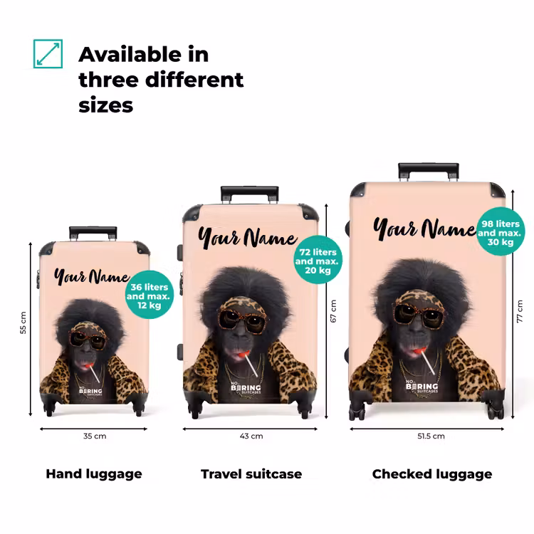Suitcase with name - Monkey with Loly — 3