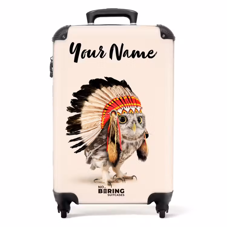 Suitcase with name - Owl as Indian — 1