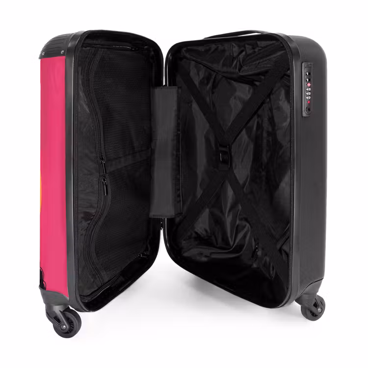 Suitcase with name - Panda with Headphones, Sunglasses and Gold Chain — 5