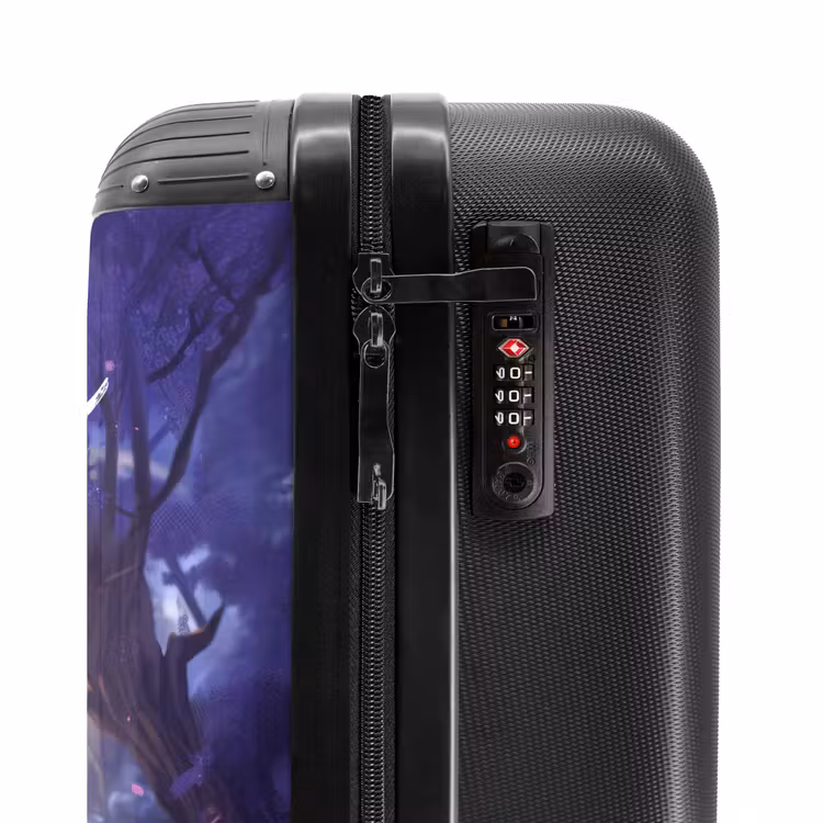 Suitcase with name - Portrait of a Unicorn among Purple Flowers — 6