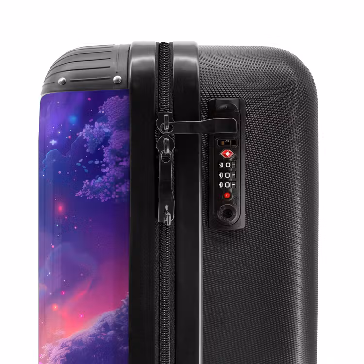 Suitcase with name - Purple Unicorn in Magical Environment — 6