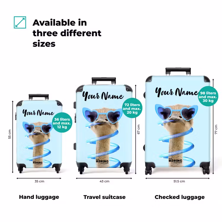 Suitcase with name - Sierk Ostrich Blue — 3