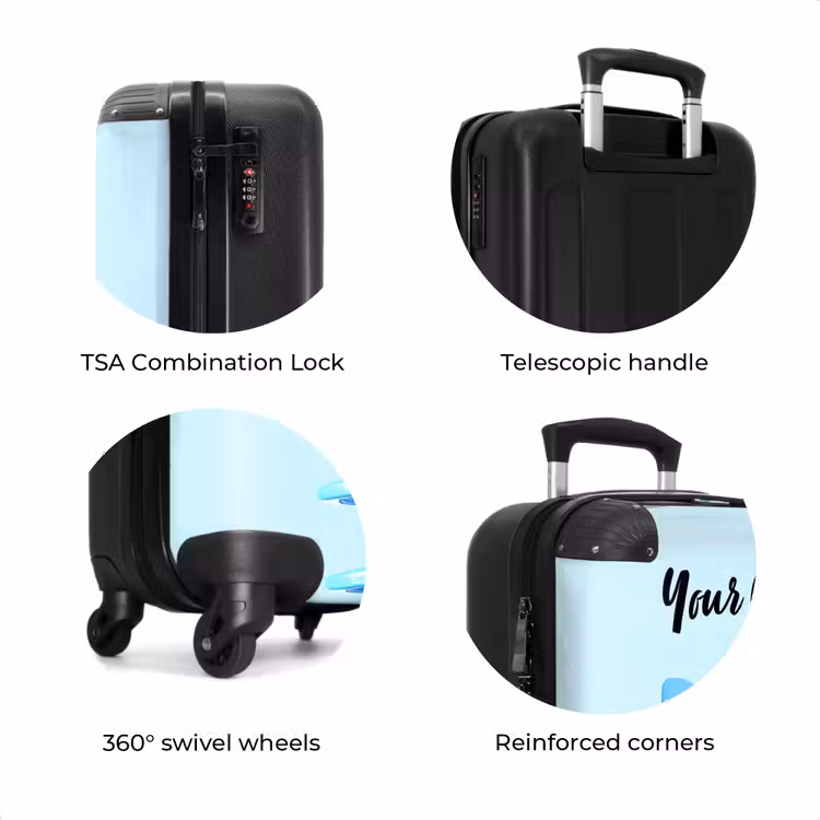 Suitcase with name - Sierk Ostrich Blue — 8