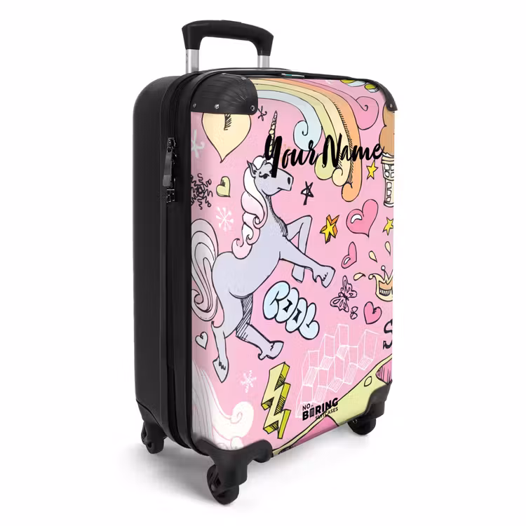 Suitcase with name - Unicorn doodles — 2