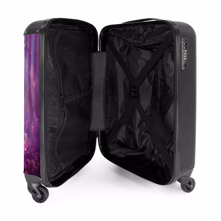 Suitcase with name - Unicorn Surrounded by Purple Nature — 5
