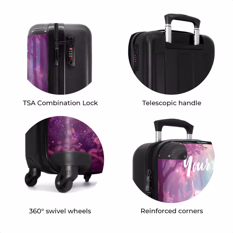 Suitcase with name - Unicorn Surrounded by Purple Nature — 8